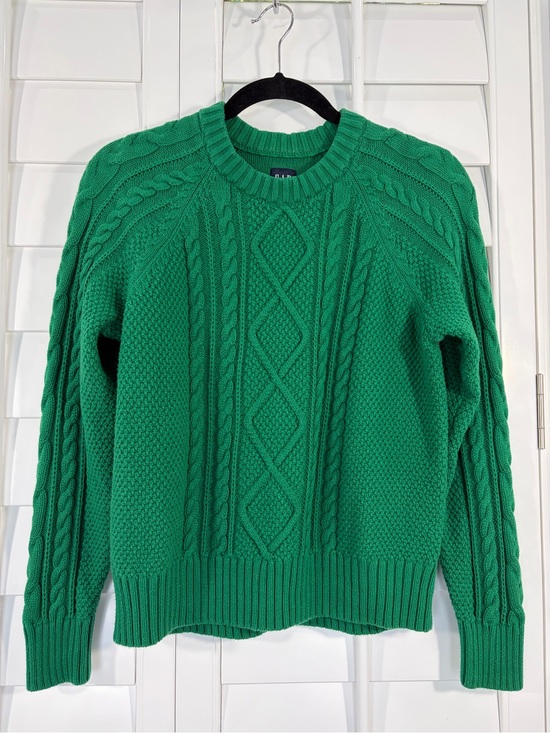 GAP Sweaters - GAP Classic Cable Knit Crewneck Sweater Holiday Green (CS)